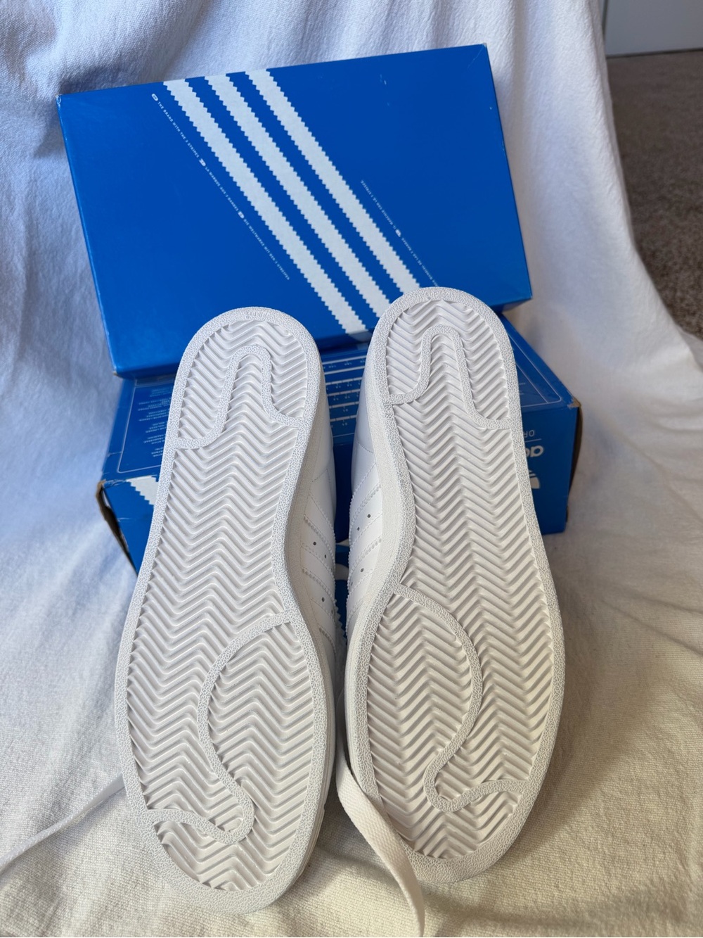 NIB Adidas Originals Superstar II Triple White Sneakers Men 8/Women 9.5 G17071 - Picture 4 of 8